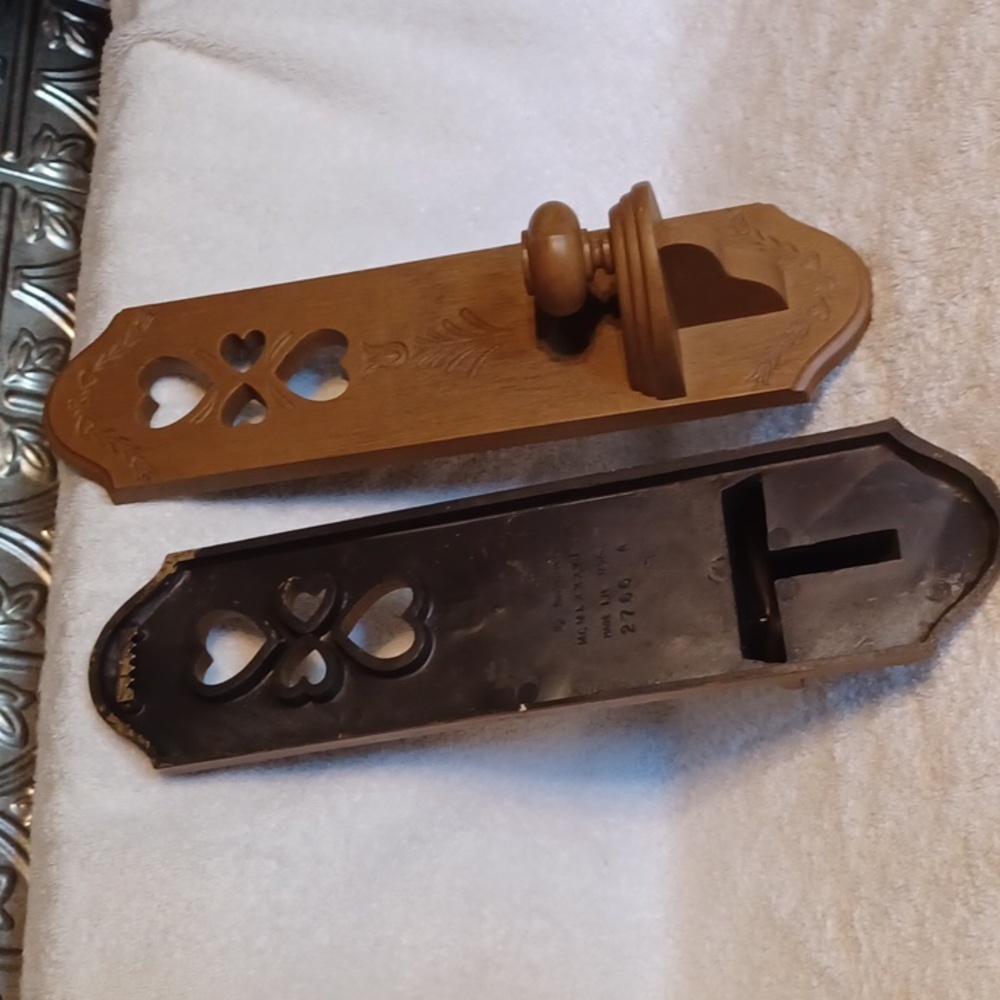 Wall candle holders wall sconces burwood wall decor pair of candle holde… - Picture 5 of 5